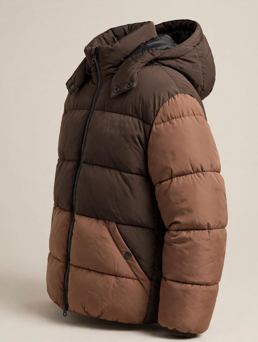Giubbotto ragazzo cioccolato bicolore-Retour jeans