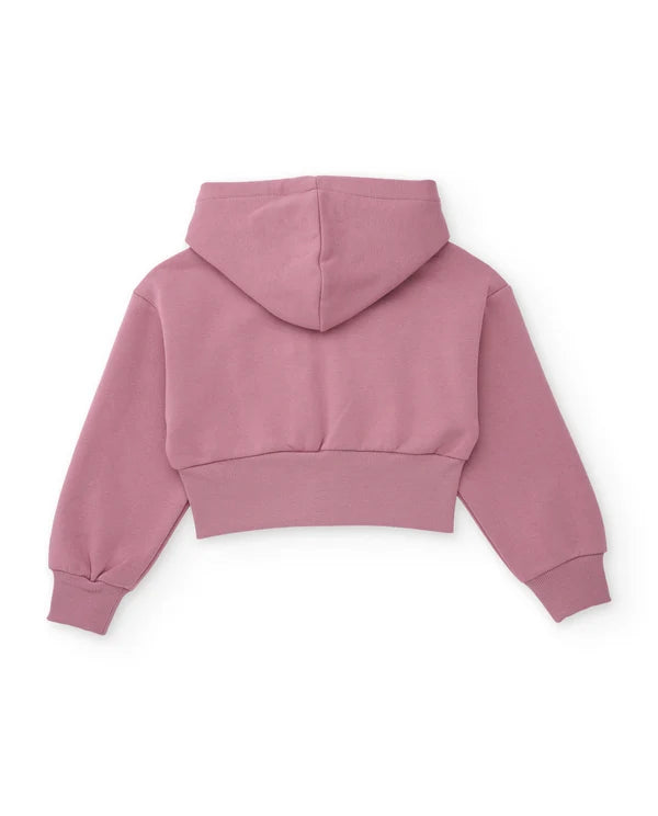 Completo per bambina in maglia con felpa cropped e pantaloni a gamba larga nath kids