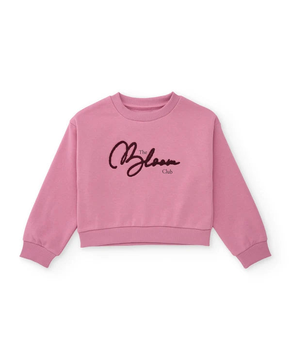 Completo da bambina con felpa in cotone con scritta ricamato e pantaloni NATH KIDS