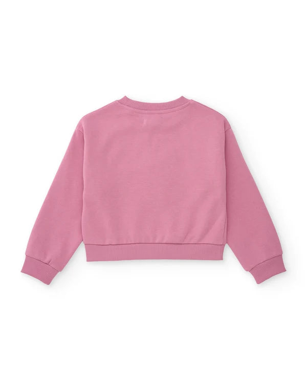 Completo da bambina con felpa in cotone con scritta ricamato e pantaloni NATH KIDS