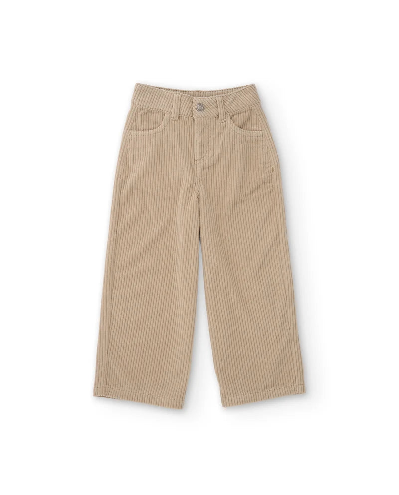 Pantaloni da bambina in velluto a coste con taglio dritto e tasche laterali nath kids