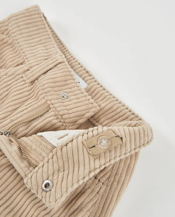 Pantaloni da bambina in velluto a coste con taglio dritto e tasche laterali nath kids