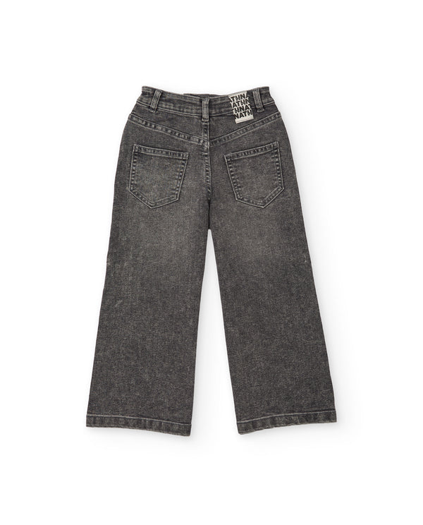 Jeans da bambina effetto lavato con strass nath kids
