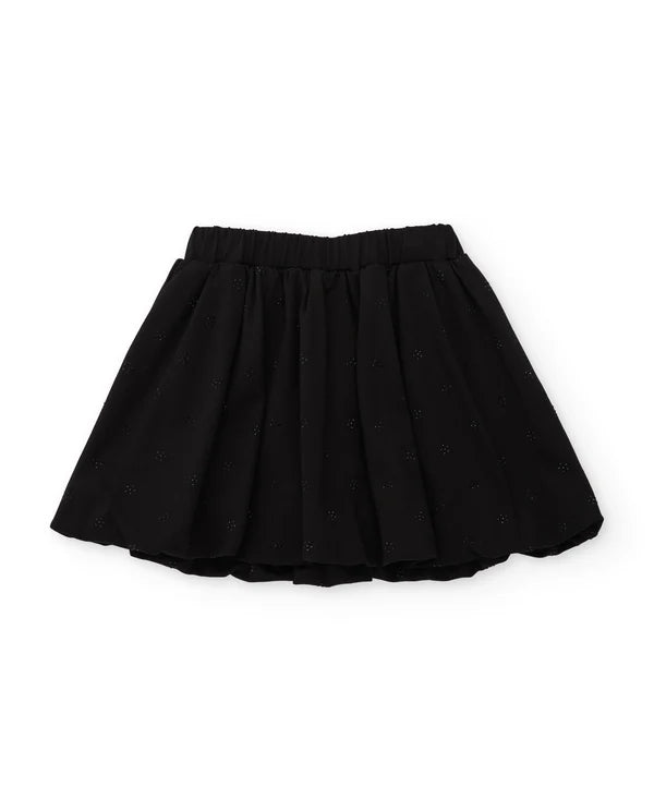 Gonna da bambina in maglia elasticizzata con dettaglio floreale e vita elasticizzata nath kids