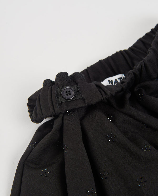 Gonna da bambina in maglia elasticizzata con dettaglio floreale e vita elasticizzata nath kids