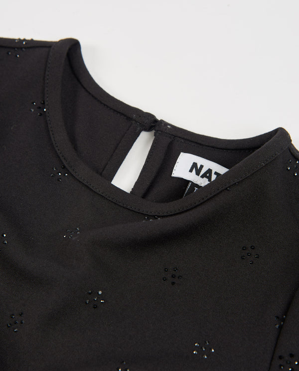 Vestito da bambina in maglia con volant sul fondo e maniche lunghe nath kids