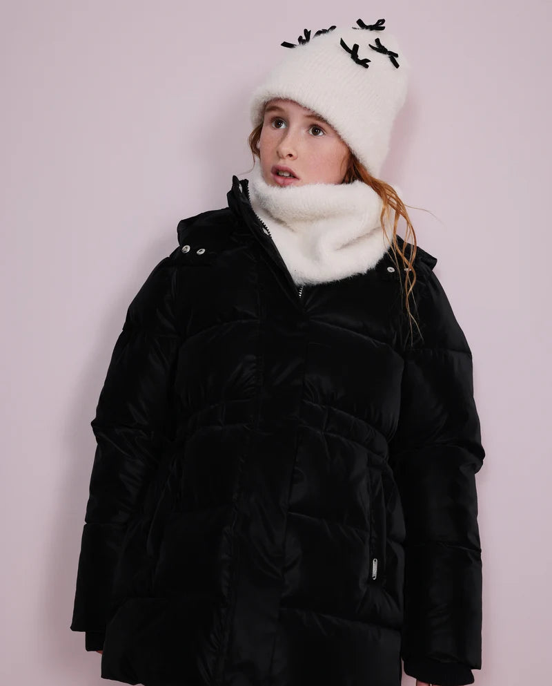 Cappotto imbottito da bambina con cappuccio regolabile e tasche con chiusura nath kids