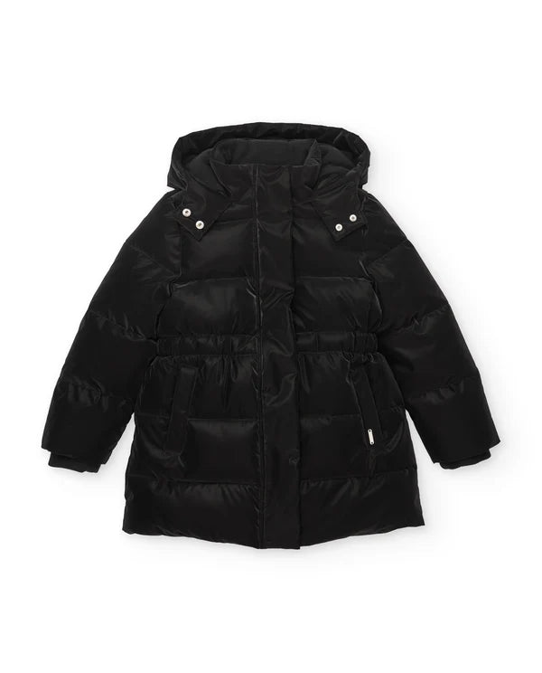 Cappotto imbottito da bambina con cappuccio regolabile e tasche con chiusura nath kids