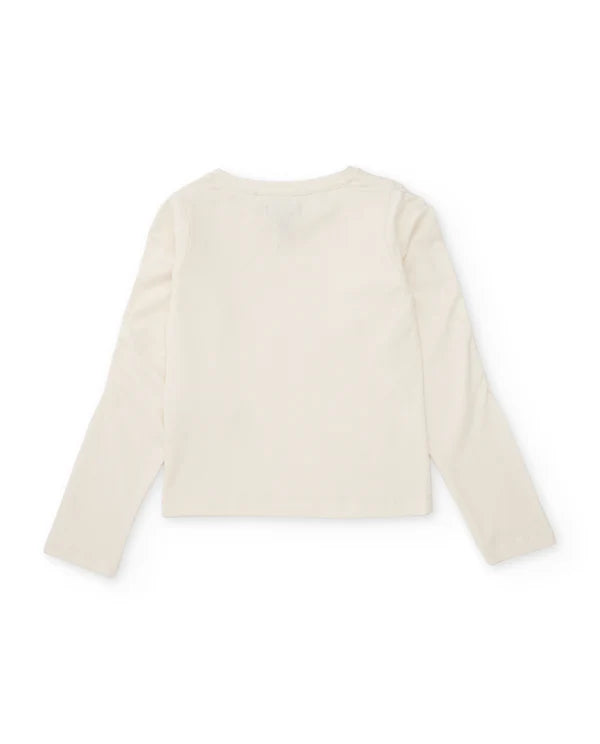Maglietta da bambina in maglia con dettagli brillanti sullo scollo nath kids