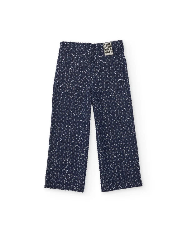Jeans da bambina a gamba larga con paillettes nath kids