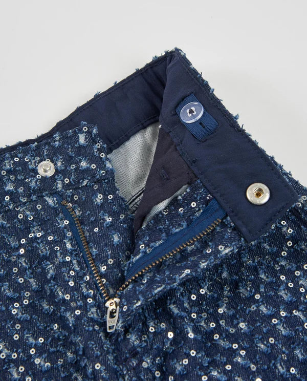 Jeans da bambina a gamba larga con paillettes nath kids