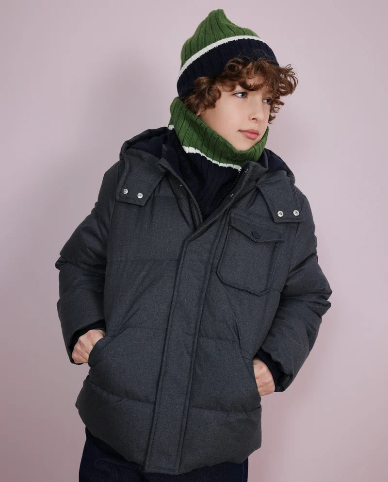 Cappotto imbottito da bambino con cappuccio rimovibile e fodera calda nath kids