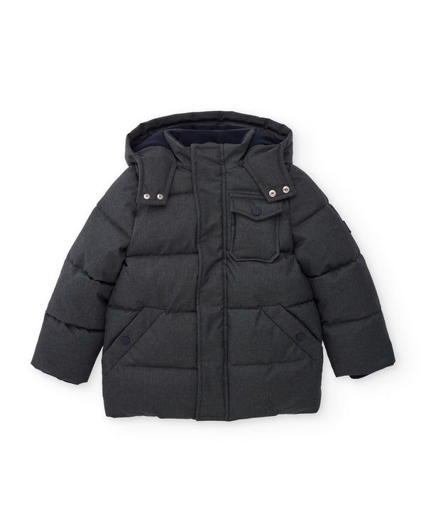 Cappotto imbottito da bambino con cappuccio rimovibile e fodera calda nath kids