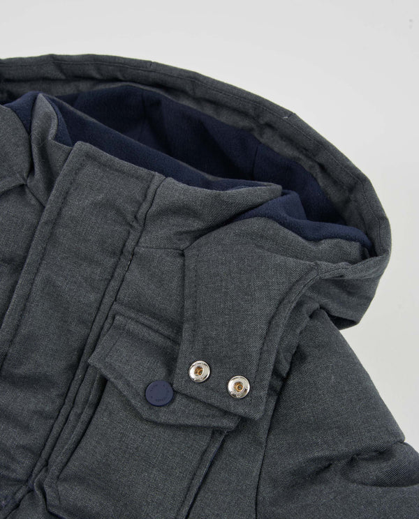 Cappotto imbottito da bambino con cappuccio rimovibile e fodera calda nath kids
