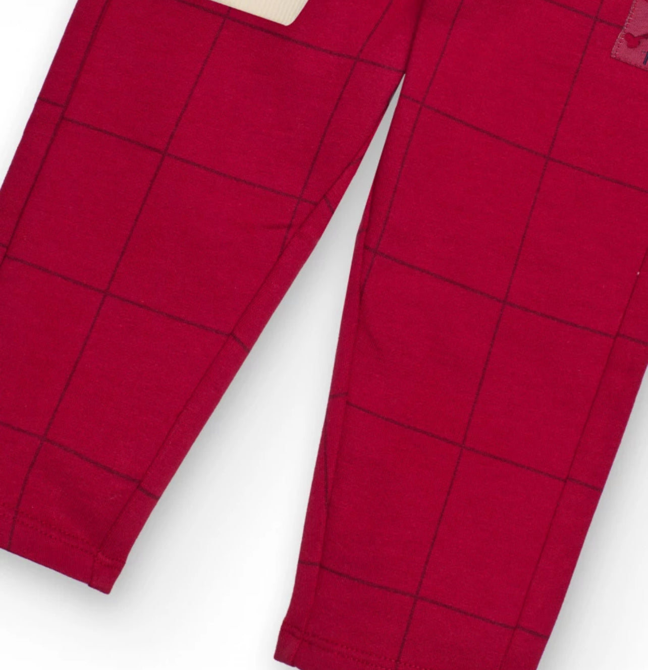 Completo per bambino in panna e bordeaux con stampa cagnolino