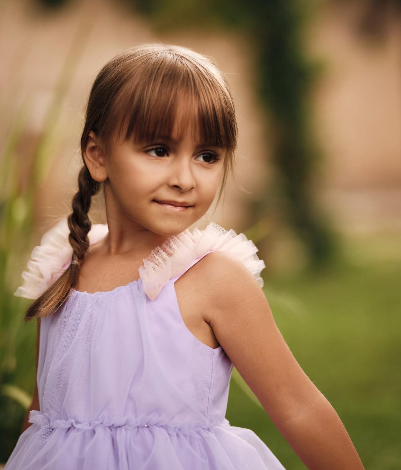 Abito+ fascia in tulle Lilla Barcellino