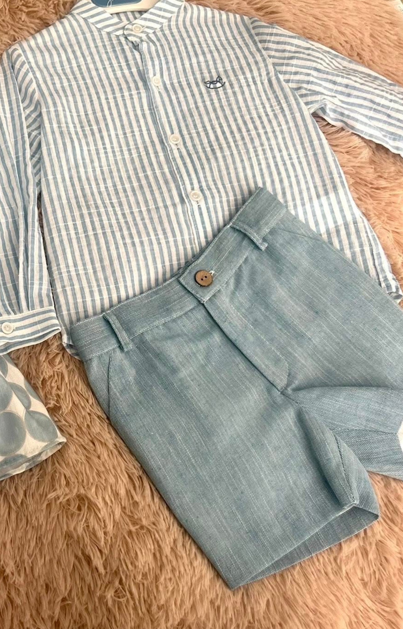 Completo Bimbo a Righe Celesti