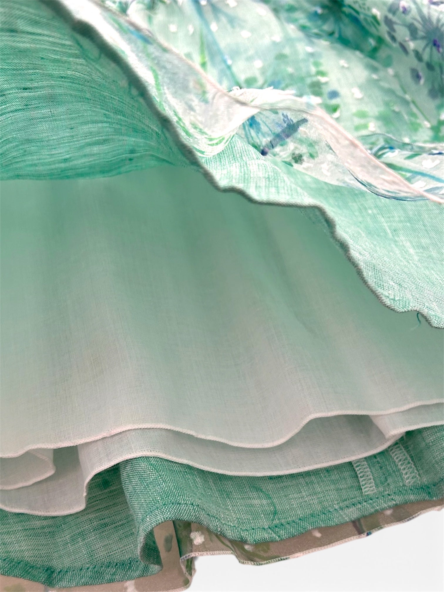 Abito elegante verde in organza Barcellino