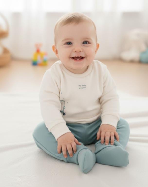 Set 2 pezzi bimbo verde eucalipto