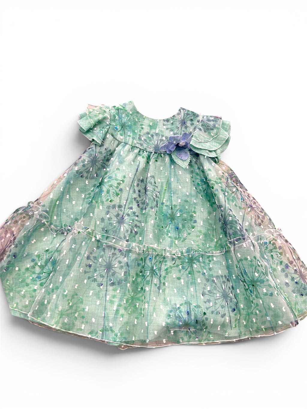 Abito elegante verde in organza Barcellino