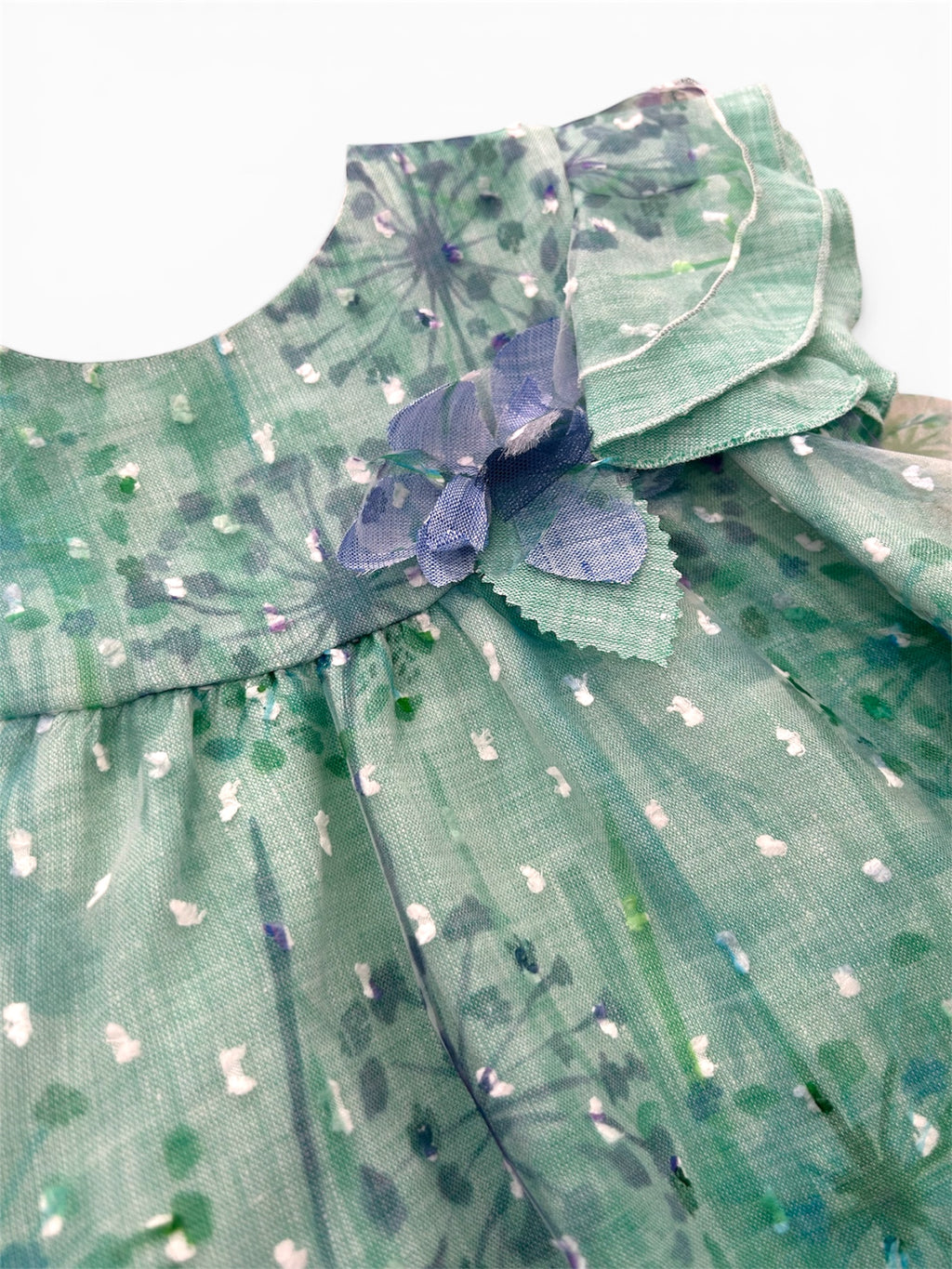 Abito elegante verde in organza Barcellino