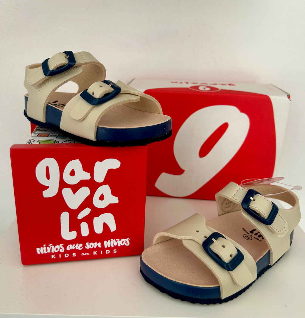 Sandali beige e blu bimbo ,Garvalin