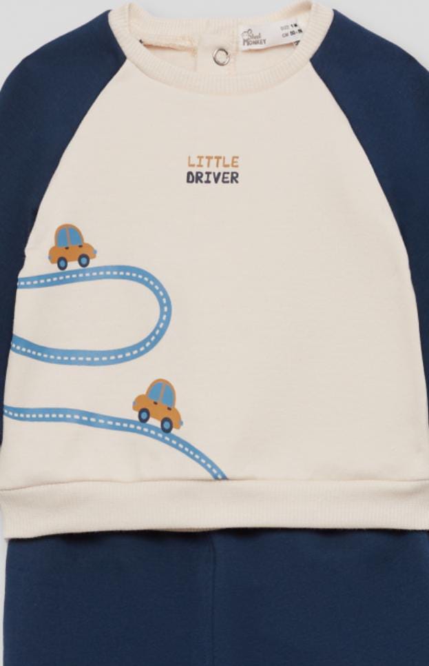 Set tuta bimbo panna e blu