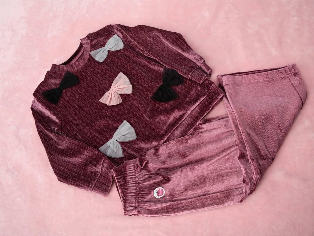 Pantaloni da bambina in velluto con vita elasticizzata tuc tuc