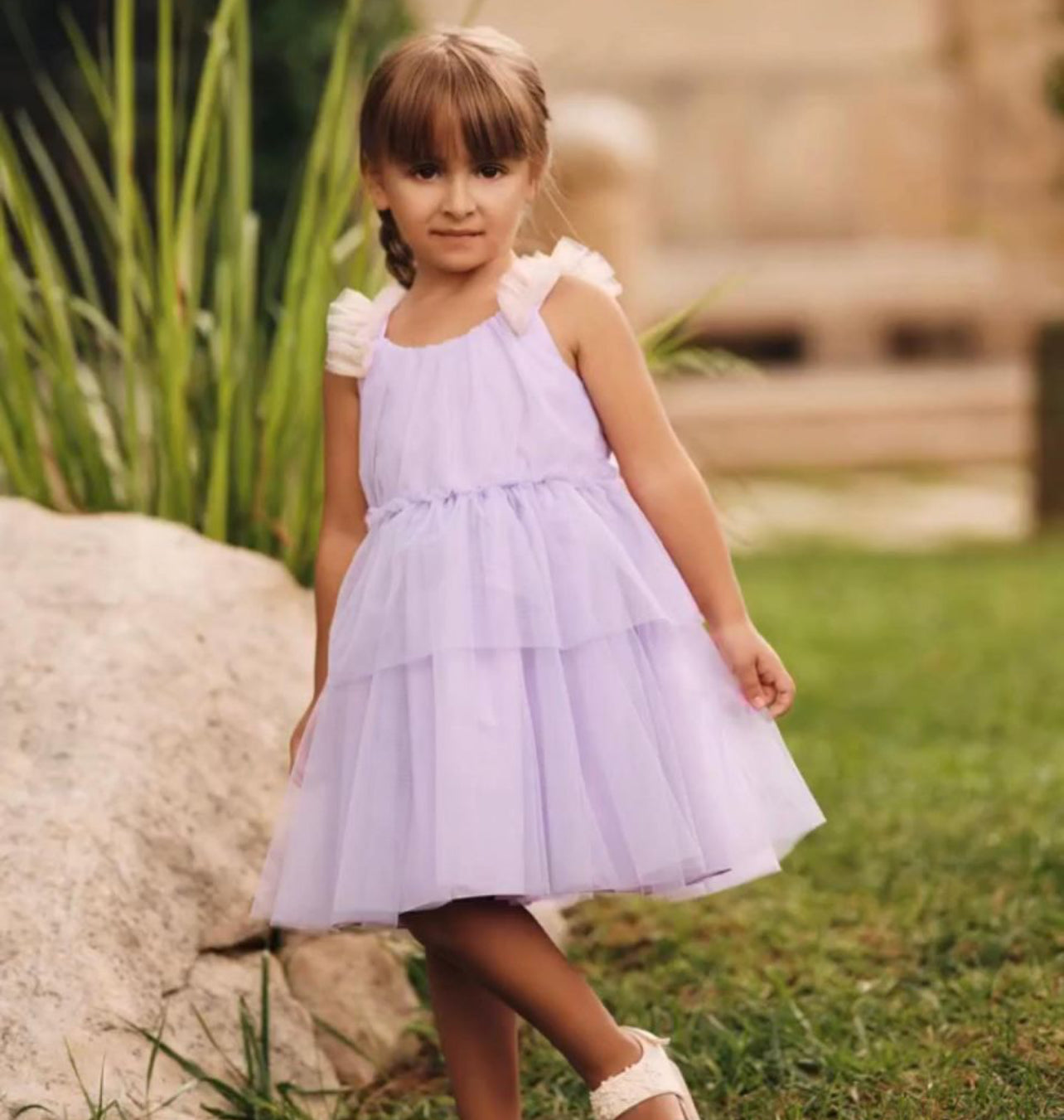 Abito+ fascia in tulle Lilla Barcellino