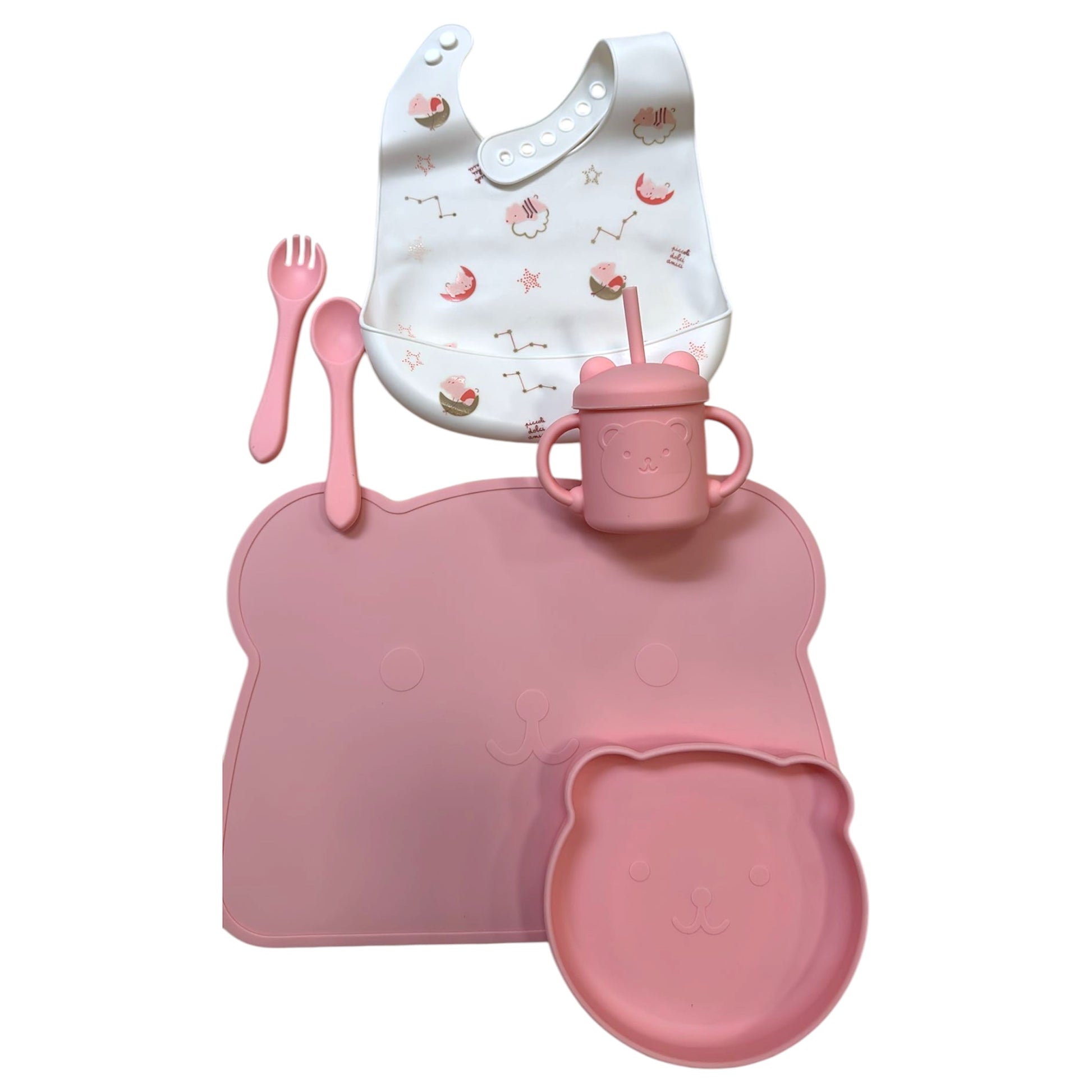 Set pappa in silicone rosa