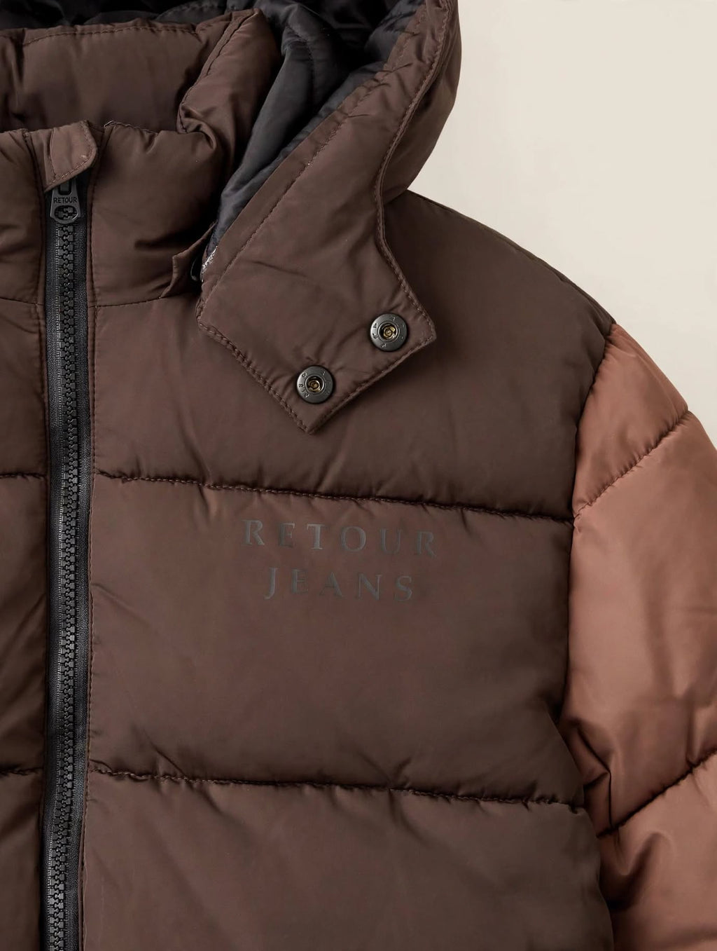 Giubbotto ragazzo cioccolato bicolore-Retour jeans