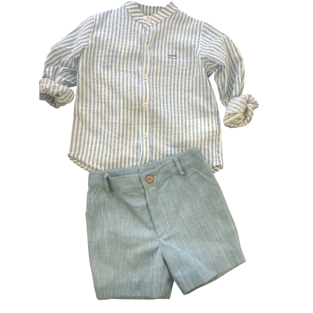 Completo Bimbo a Righe Celesti