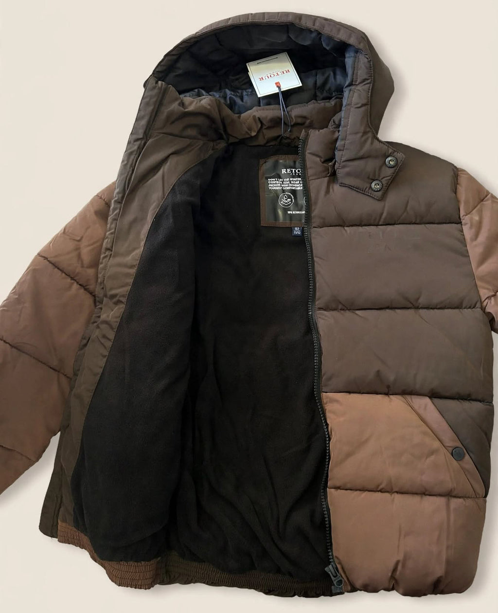 Giubbotto ragazzo cioccolato bicolore-Retour jeans