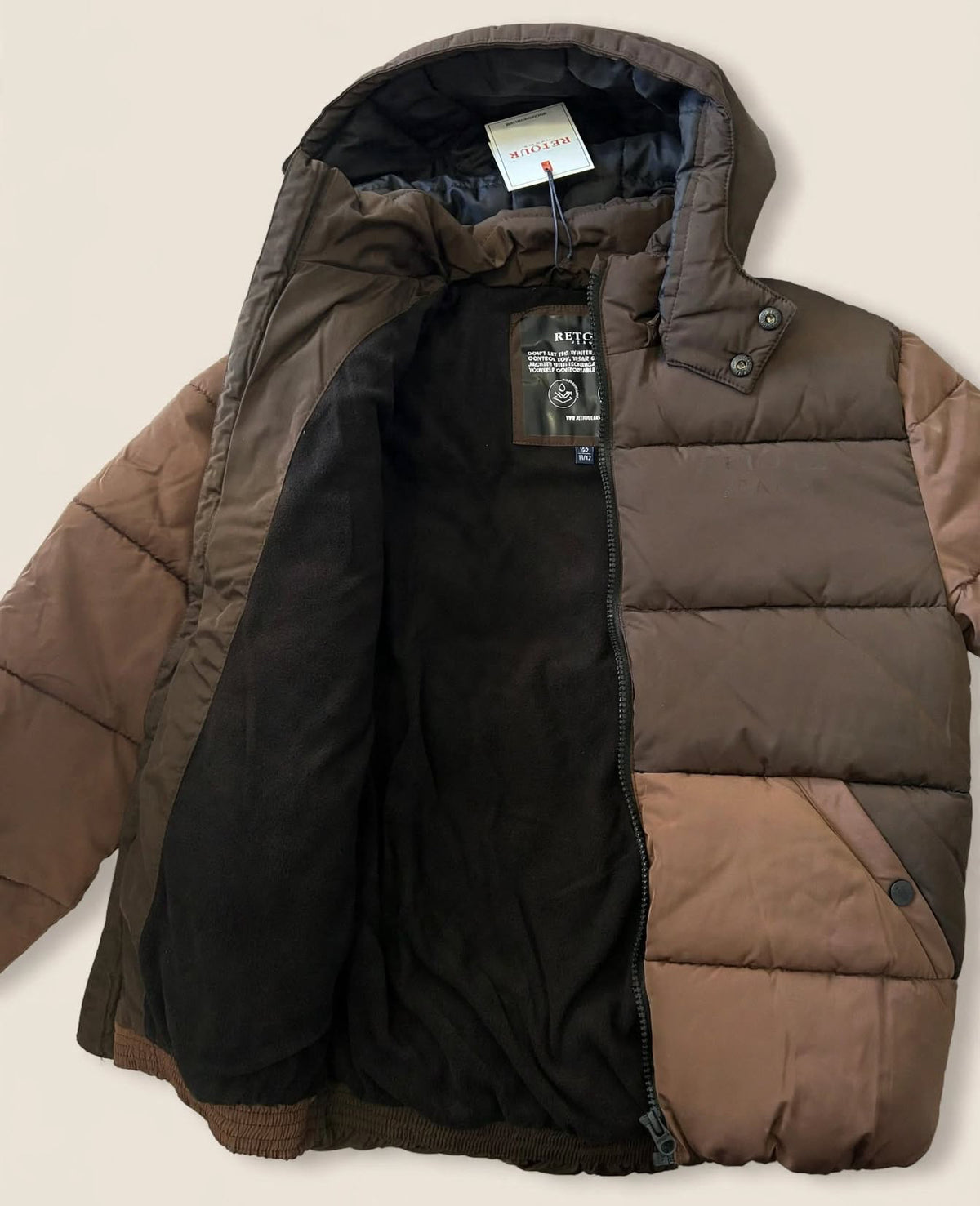 Giubbotto ragazzo cioccolato bicolore-Retour jeans
