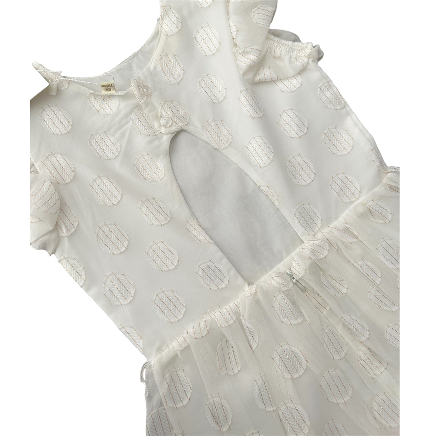 Vestito bianco e dorato pois Ubs.2
