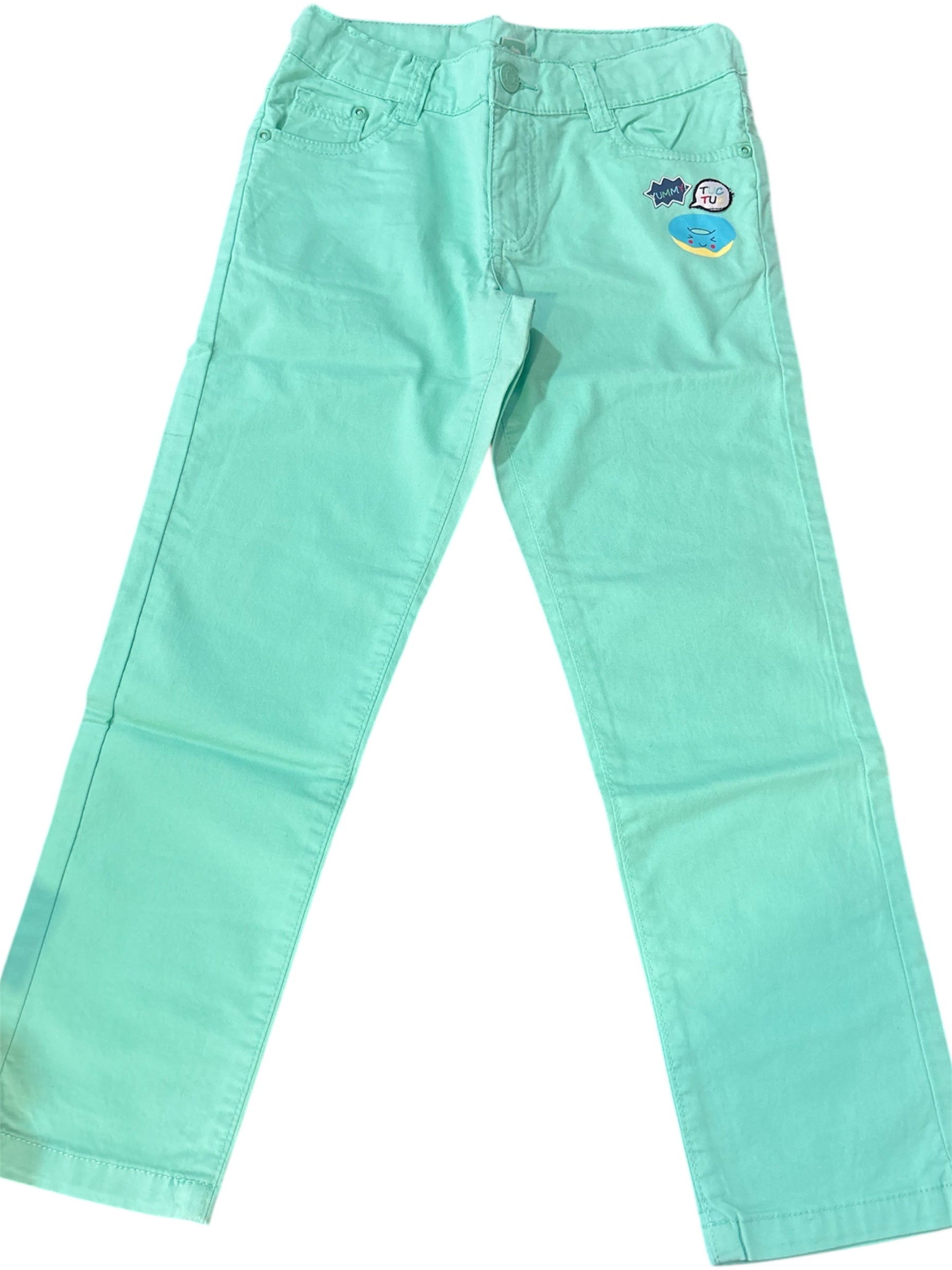 Pantaloni leggeri bimbo verde acqua