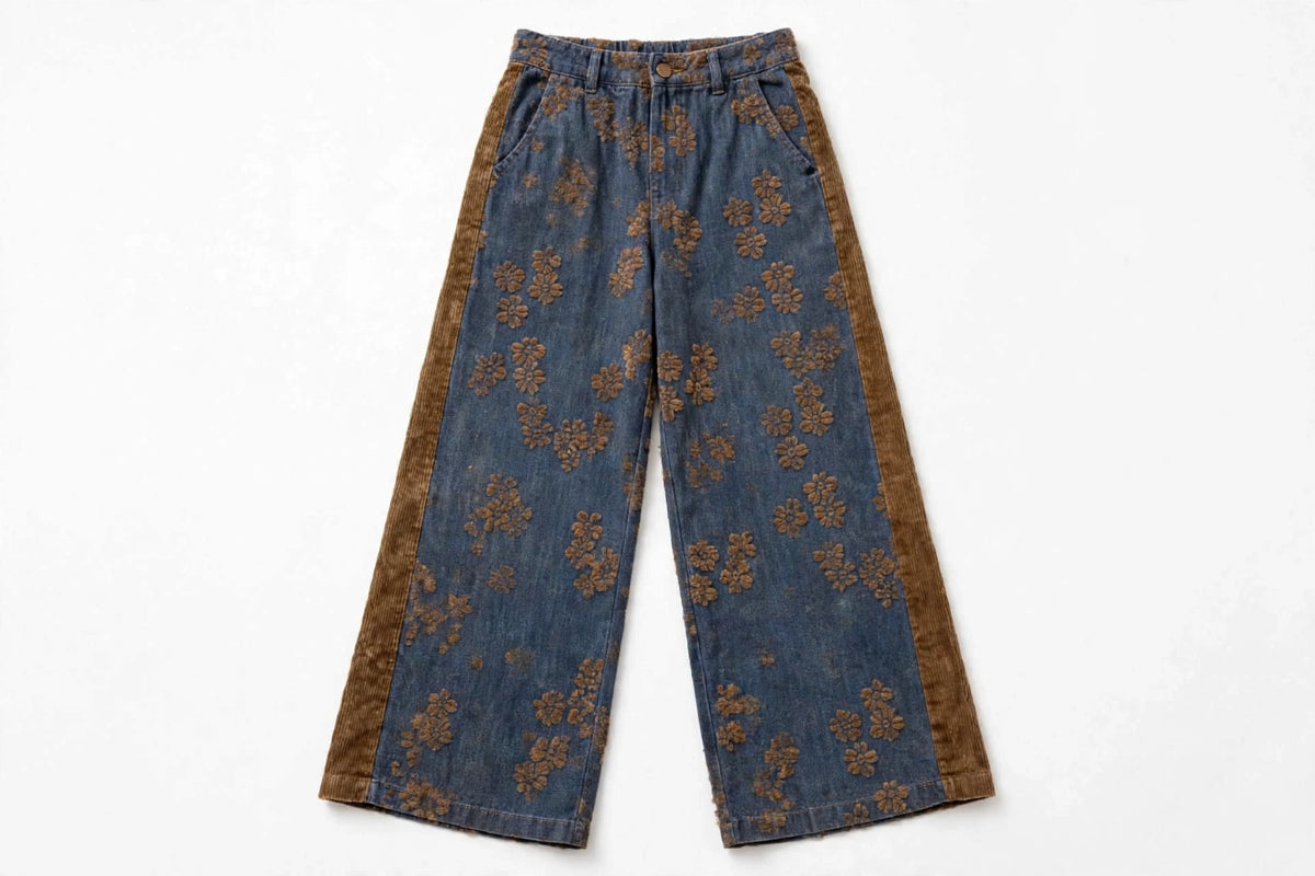 Completo 2 pezzi, Giacca crop + Jeans palazzo da ragazza PhardGirls