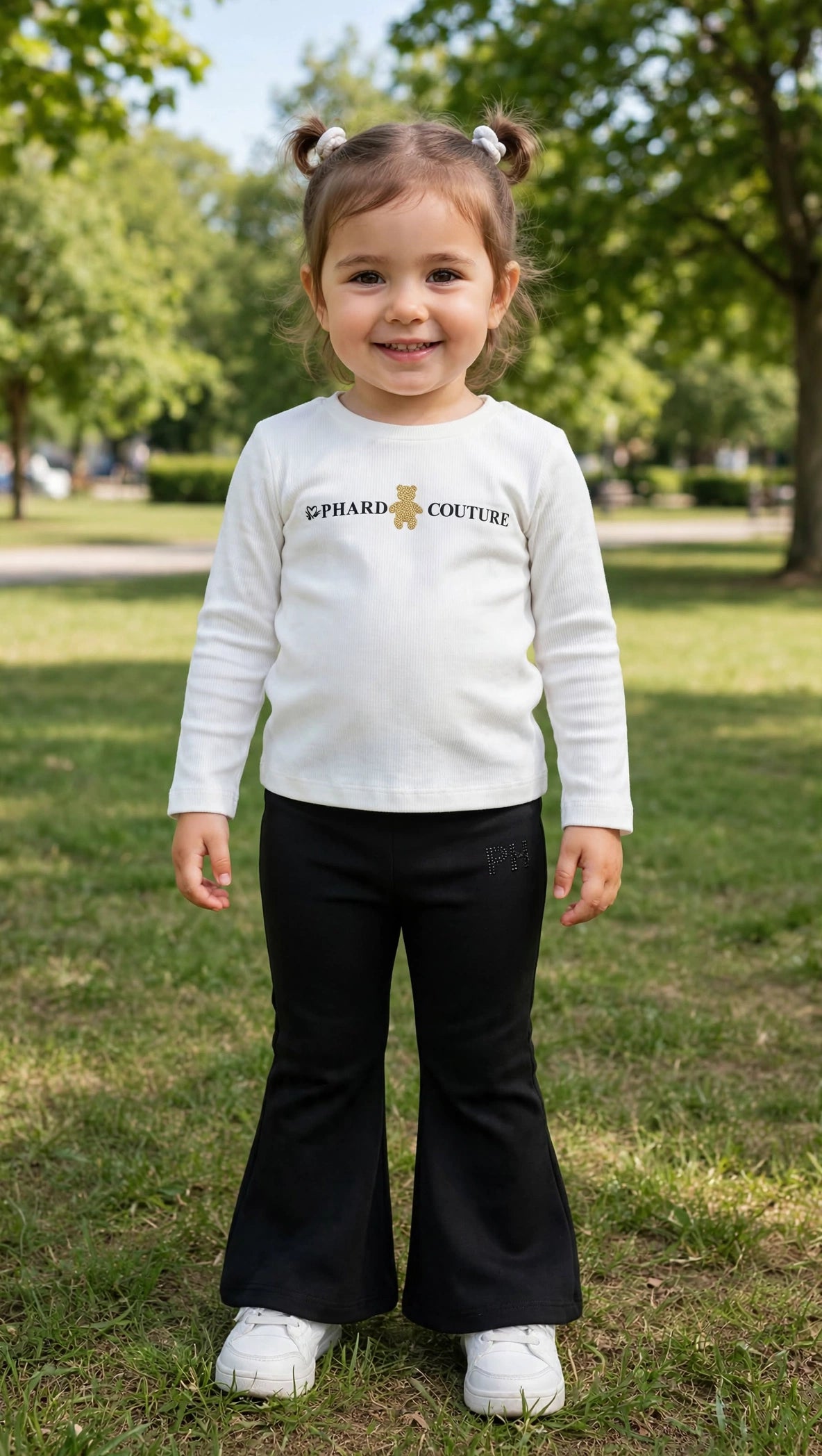Maglia Bianca Orsetto Oro phardgirls da bambina
