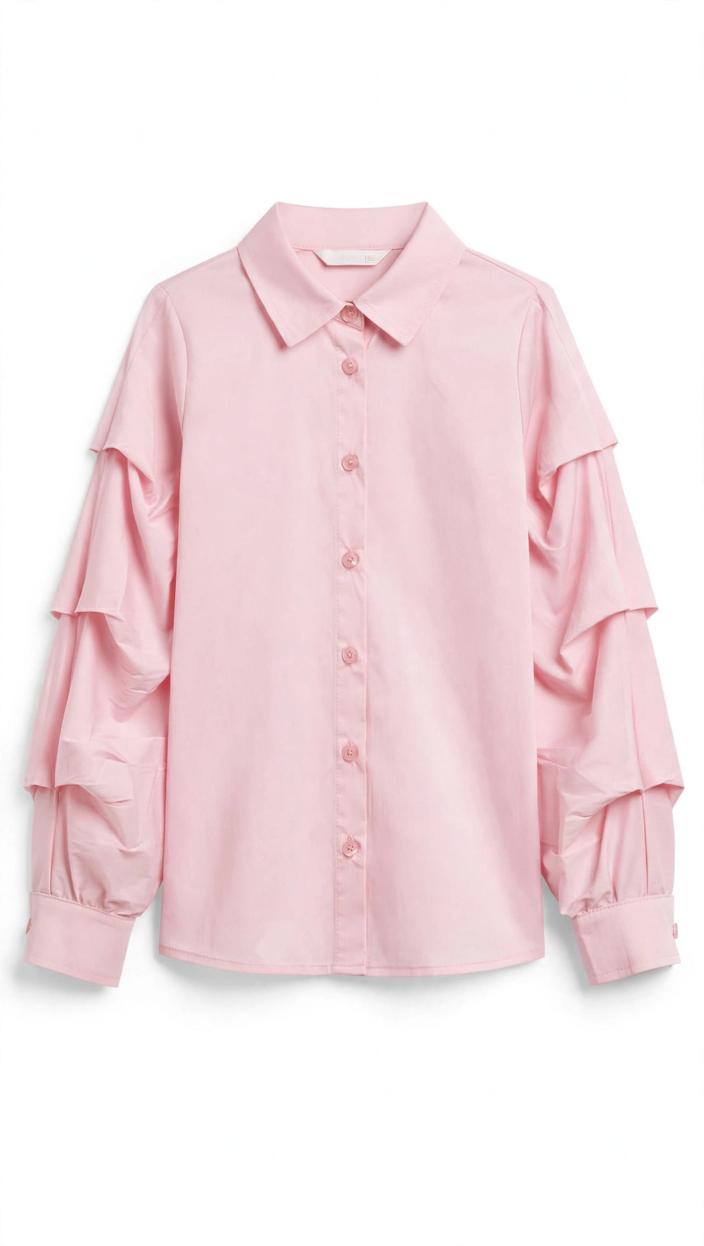 COMPLETO 3 PEZZI PHARD - Camicia Rosa con Balze + Gonna Ecopelle Marrone + Cravatta