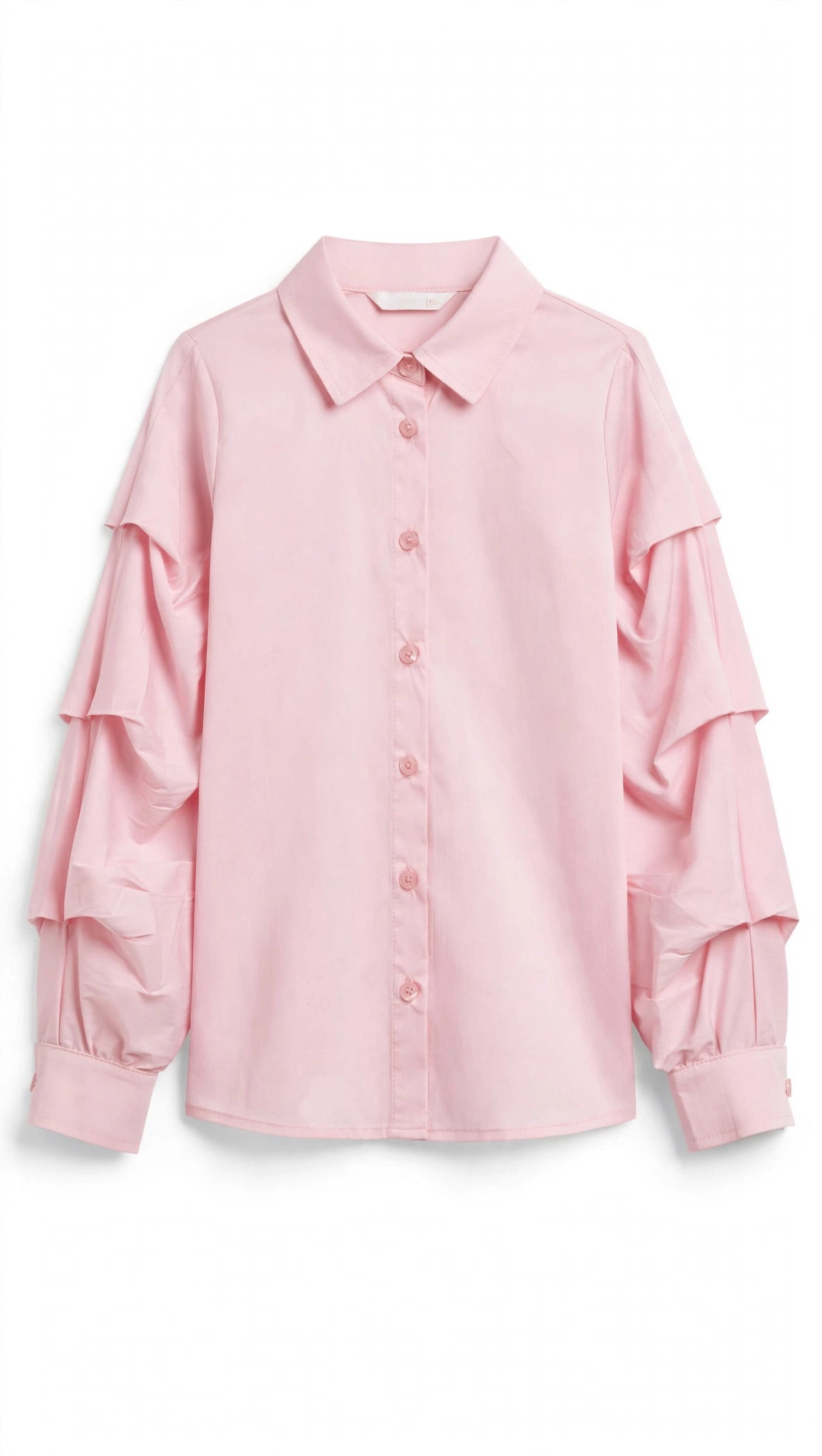 COMPLETO 3 PEZZI PHARD - Camicia Rosa con Balze + Gonna Ecopelle Marrone + Cravatta
