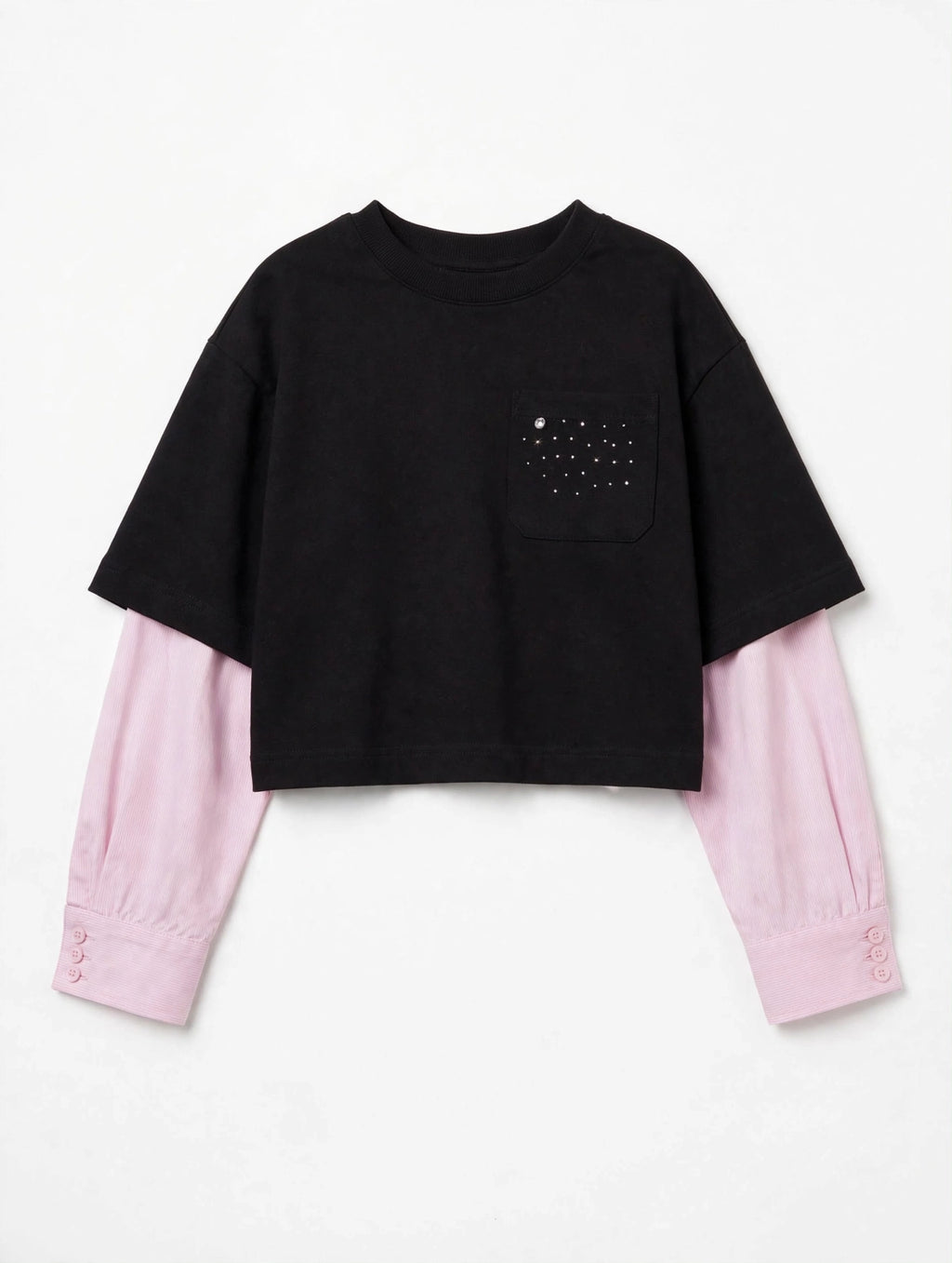 COMPLETO 2 PEZZI PHARD - Felpa con Maniche Camicia Rosa + Bermuda