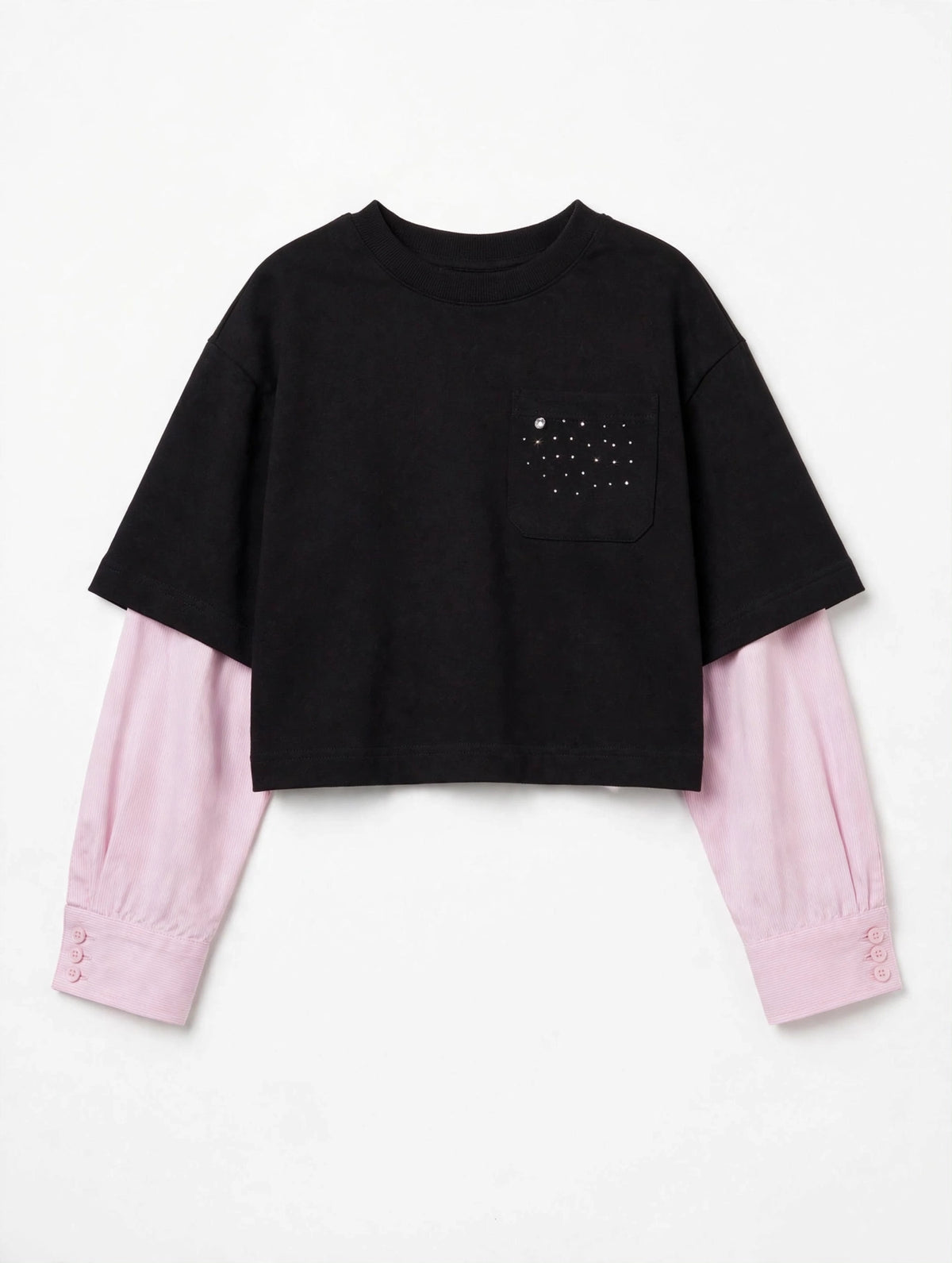 COMPLETO 2 PEZZI PHARD - Felpa con Maniche Camicia Rosa + Bermuda