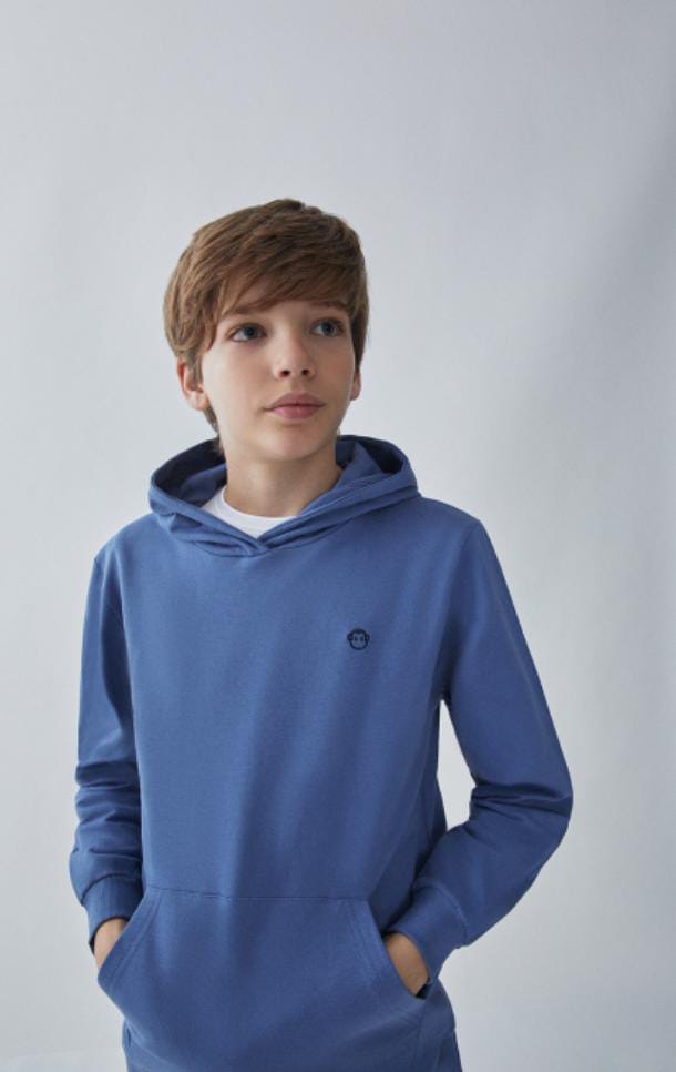 Felpa con cappuccio azzurro