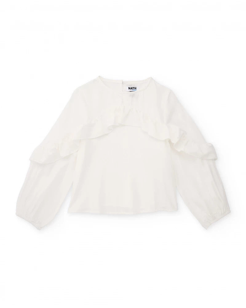Blusa  con volant frontale per bambina