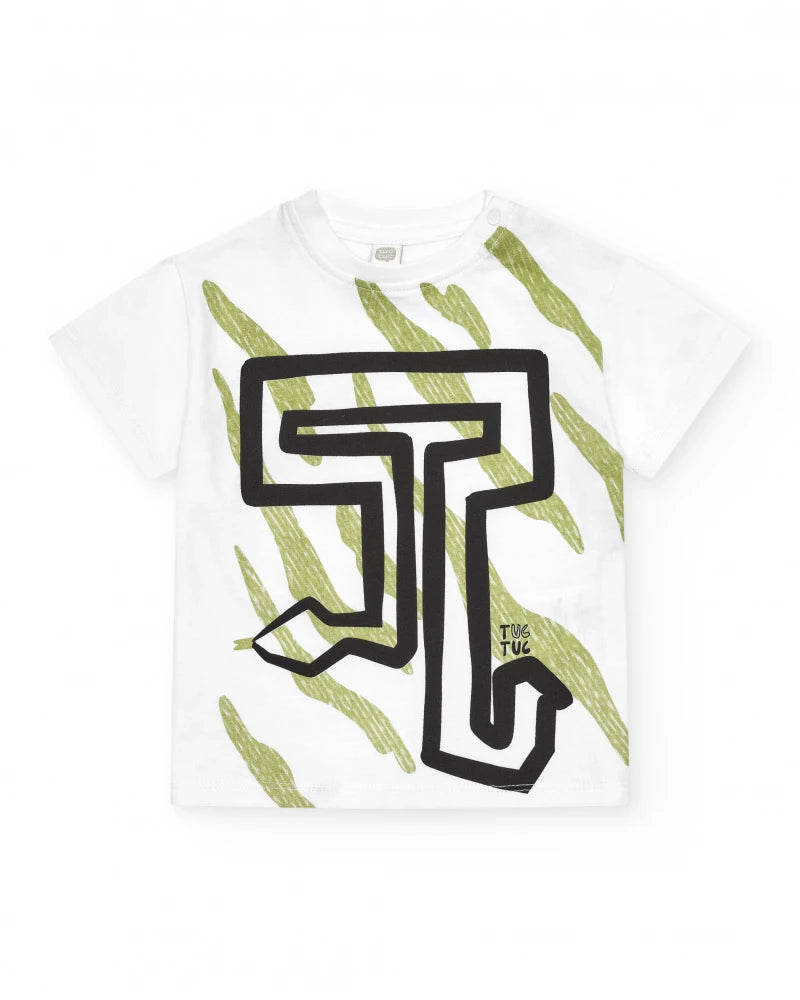 Maglia bimbo bianca logo t