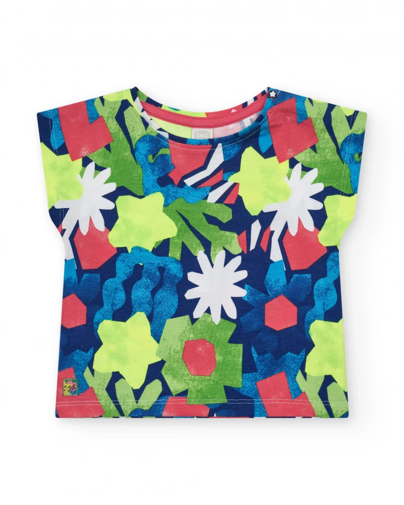 Completo per bambina con due t-shirt e leggings ciclista