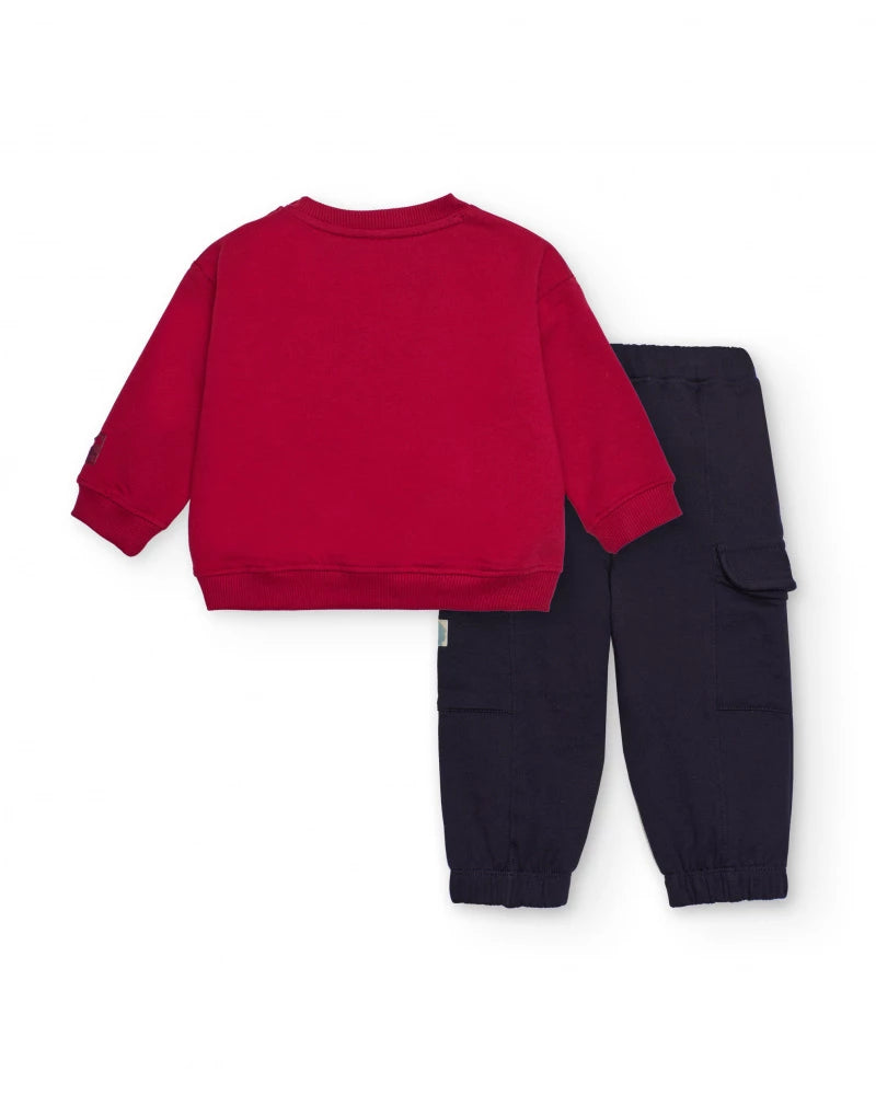 Completo per bambino multicolore con stampa cani detective