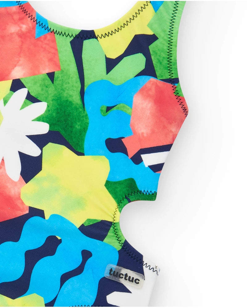 Costume da bagno per bambina con stampa marina