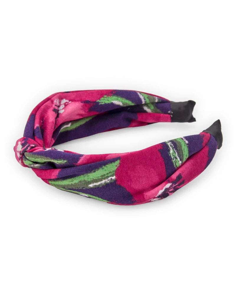 Cerchietto per bambina con stampa floreale nei toni del rosso