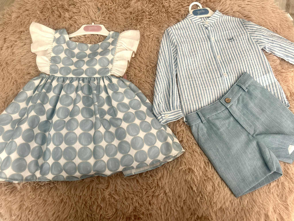 Completo Bimbo a Righe Celesti